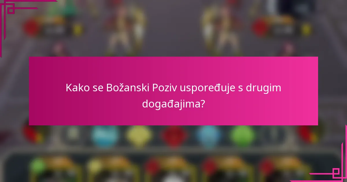Kako se Božanski Poziv uspoređuje s drugim događajima?