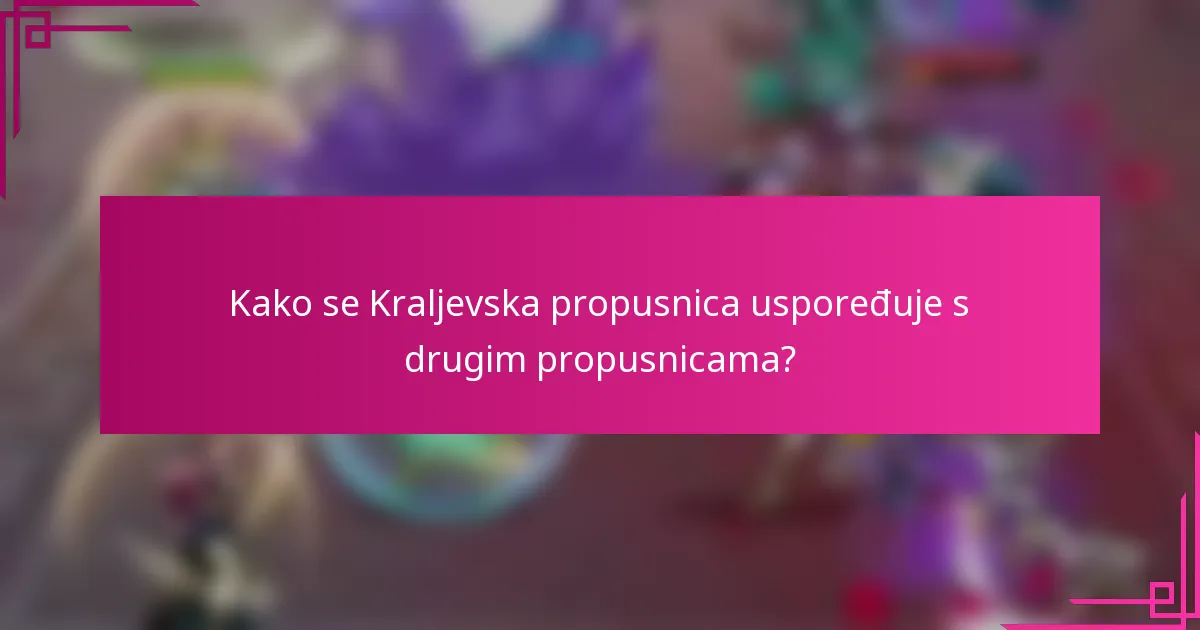 Kako se Kraljevska propusnica uspoređuje s drugim propusnicama?