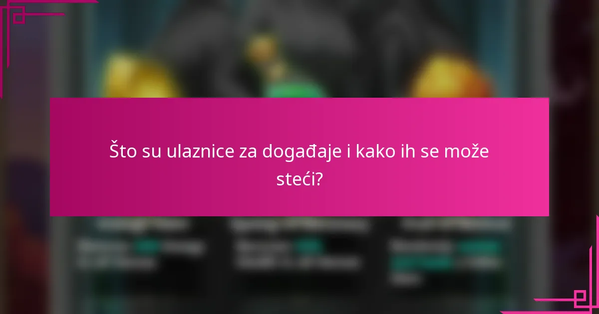 Što su ulaznice za događaje i kako ih se može steći?
